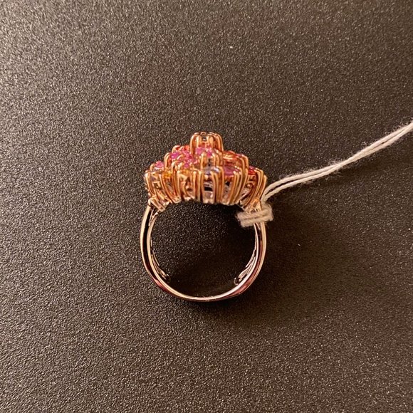 Gems en Vogue 18K Gold & SS, Multi-colored Gemstone Cocktail Ring, Size 7.75 - Picture 10 of 14